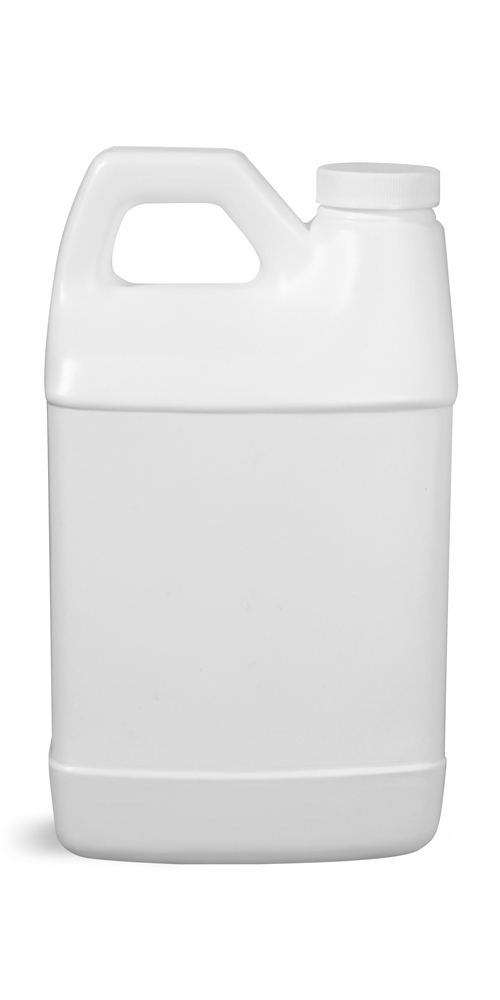 SKS Bottle & Packaging - 64 oz White HDPE F-Style Jugs w/ Foam ...