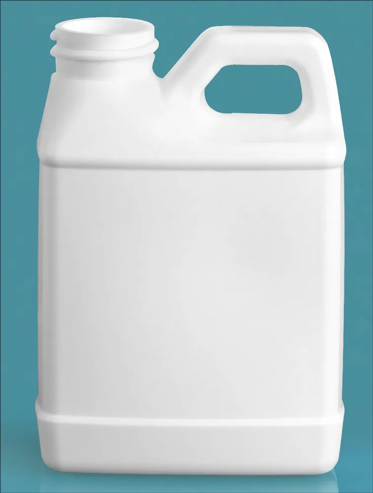 1 Gallon White Plastic F-Style Jug, Pack of 8