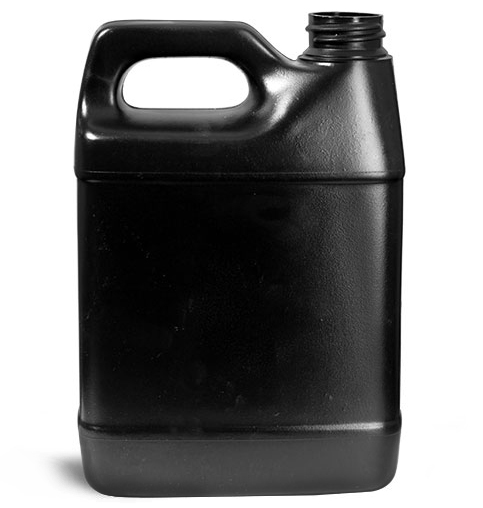 Plastic Jugs, Black HDPE F-Style Jugs (Bulk), Caps NOT Included