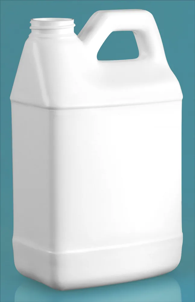 64 oz White HDPE F-Style Jugs (Bulk), Caps NOT Included