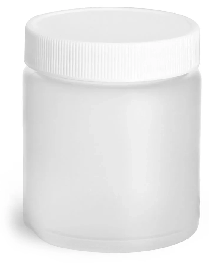 4 oz Natural HDPE Straight Sided Jars w/ Lined Screw Caps
