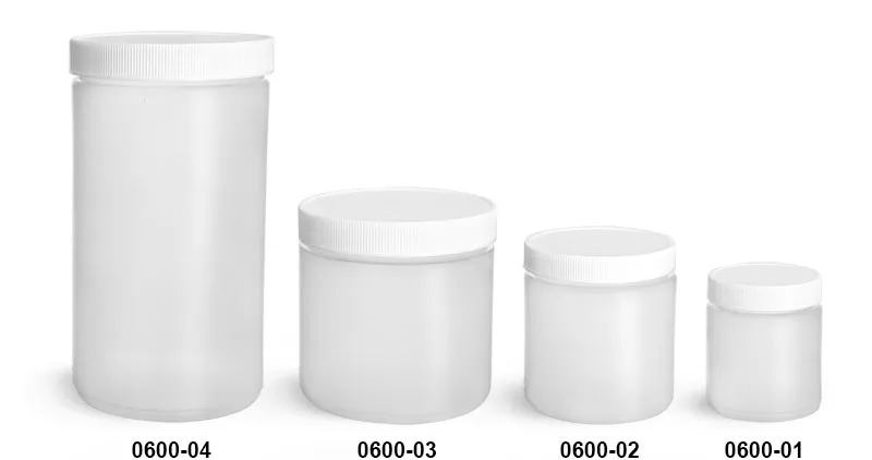 23 oz. White HDPE Plastic Canister - 144/Case