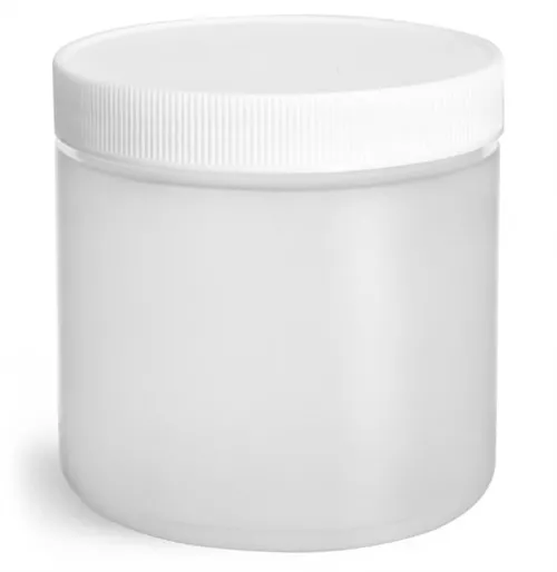 16 oz Natural HDPE Straight Sided Jars w/ Lined Screw Caps