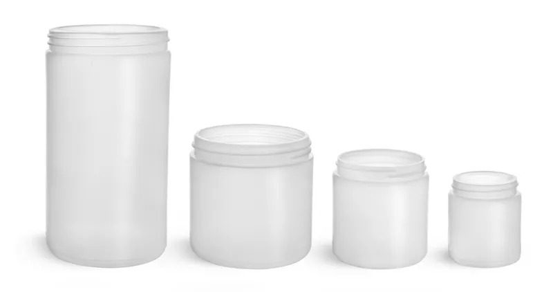Natural HDPE Straight Sided Jars (Bulk), Caps Not Included