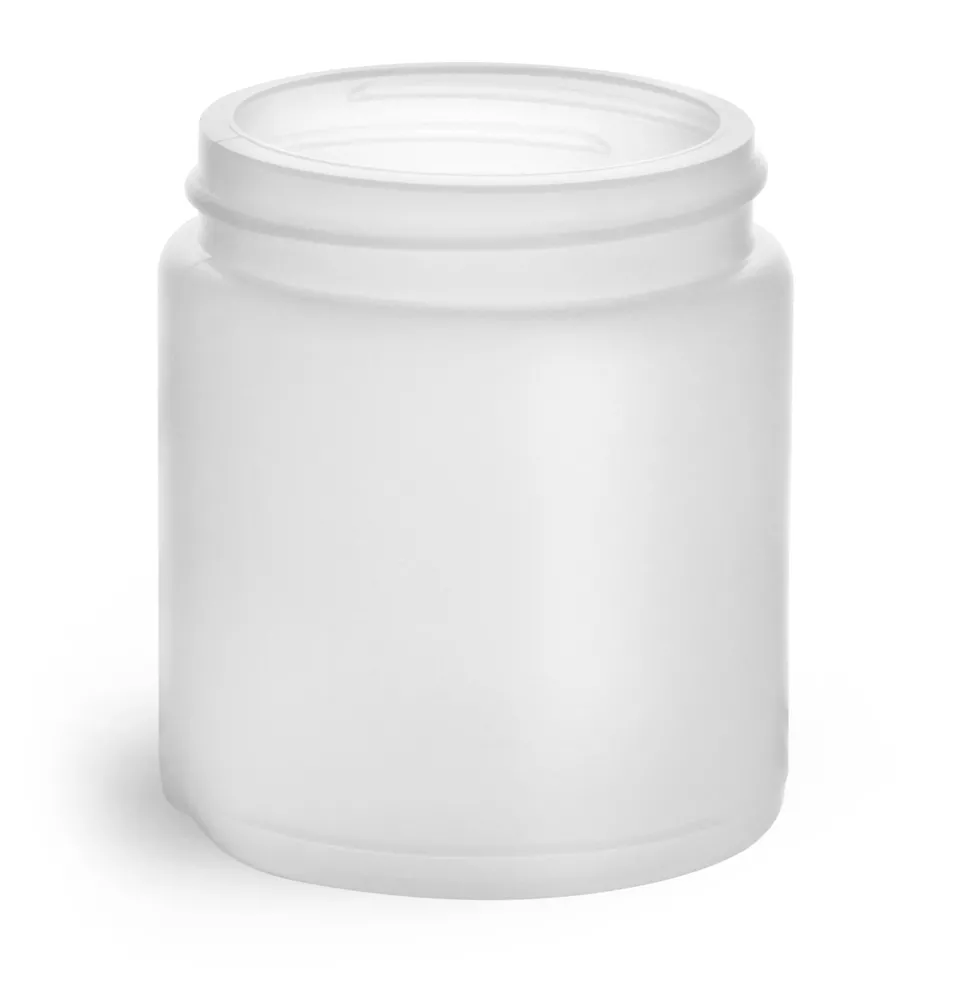 4 oz Natural HDPE Straight Sided Jars (Bulk), Caps Not Included