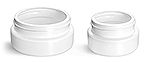 Plastic Jars, White HDPE Wide Mouth Low Profile Jars