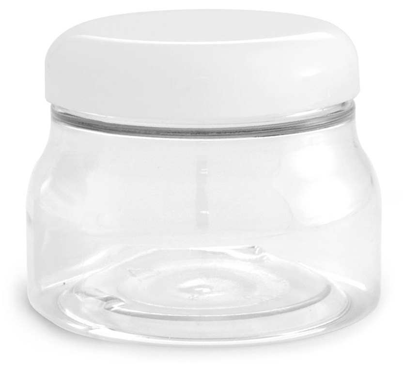 SKS Bottle & Packaging - 8 oz w/ Dome Cap PET Plastic Jars, Clear ...