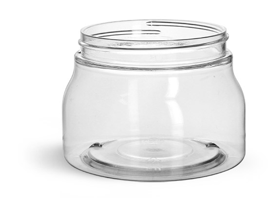 8 oz Clear PET Tuscany Jars Only (Bulk), Caps Not Included