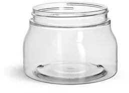 8 oz Clear PET Tuscany Jars Only (Bulk), Caps Not Included