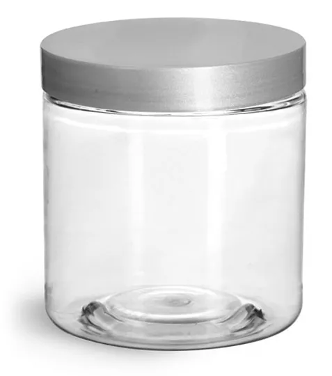 8 Oz PLASTIC JARS With Twisted Lids OLCOTT 8 Oz Clear Containers