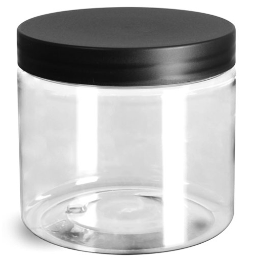 SKS Bottle & Packaging - 16 oz Plastic Jars, Clear PET Jars w/ Frosted ...