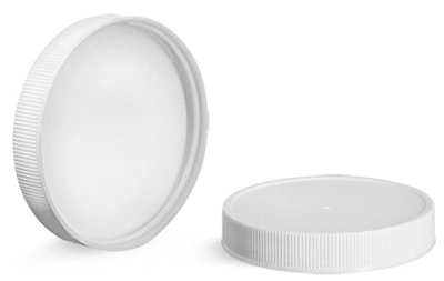 PET Plastic Jars, 22 oz Clear Straight Sided Jars w/ Ribbed White PE Lined Caps 