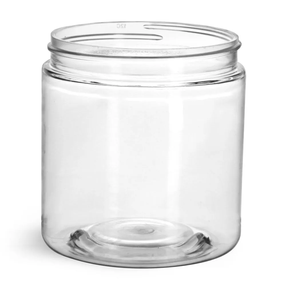 8 oz Clear PET Straight Sided Jars (Bulk), Caps Not Included