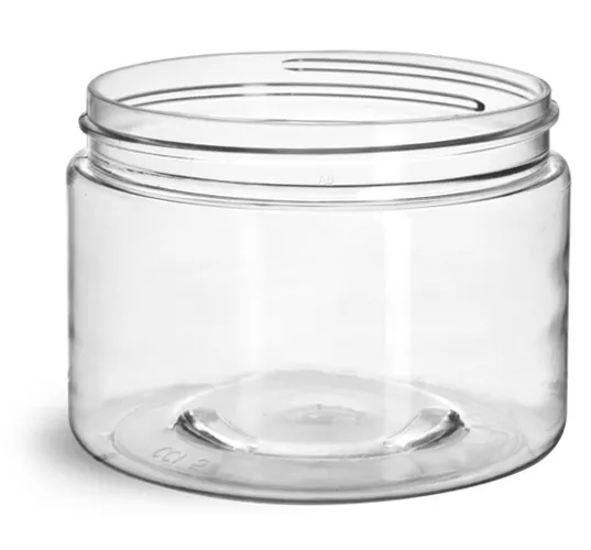 12 oz Clear PET Straight Sided Jars (Bulk), Caps Not Included