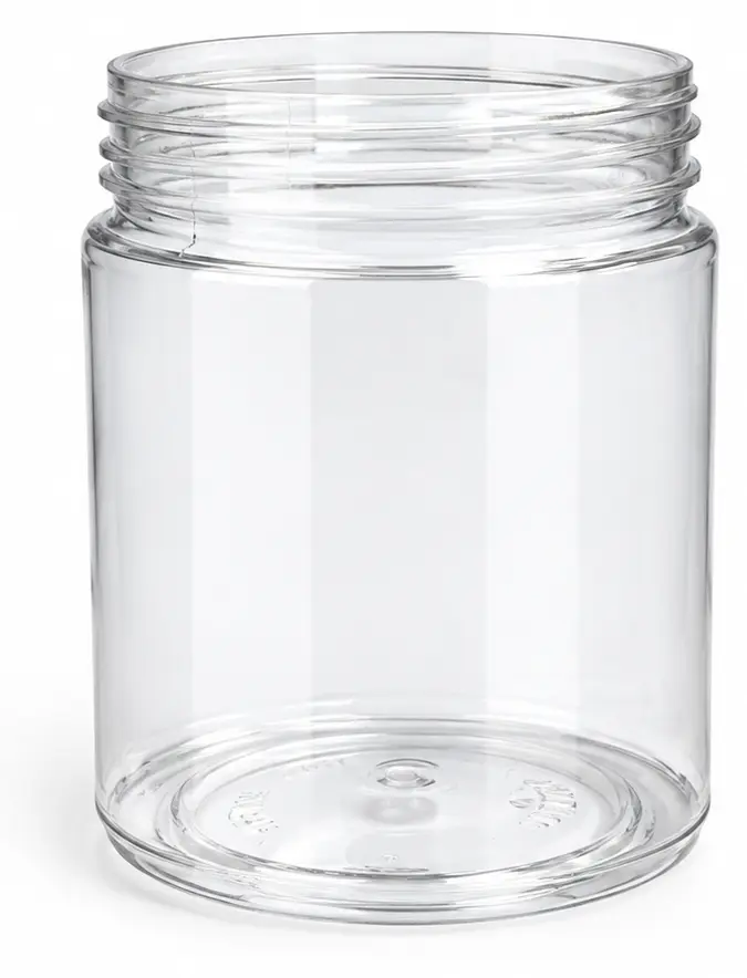 12 oz Clear PET Plastic Jars (Bulk), Caps NOT Included