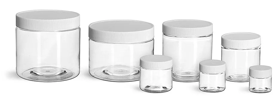 8 Oz PLASTIC JARS With Twisted Lids OLCOTT 8 Oz Clear Containers