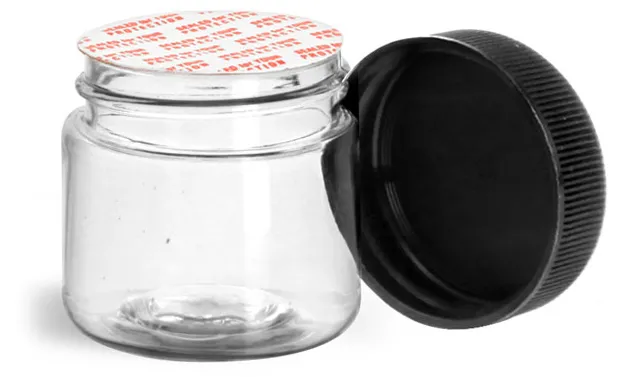 1 oz Clear Pet Straight Sided Jars
