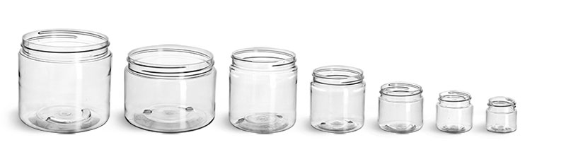 16 oz Clear PET Straight Sided Jars (Bulk), Caps Not Included