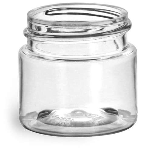 1/2 oz Clear PET Straight Sided Jars (Bulk), Caps Not Included