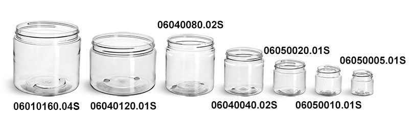 Plastic Jars, Clear PET Straight Sided Jars (Bulk) Caps Not Included