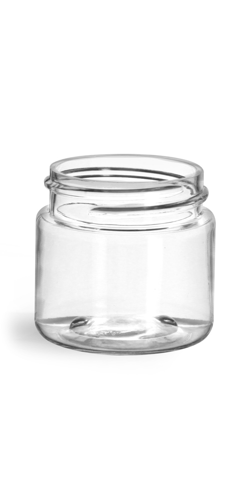 1 oz Clear PET Straight Sided Jars (Bulk), Caps Not Included