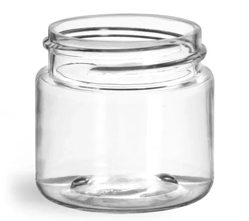 1 oz Clear PET Straight Sided Jars (Bulk), Caps Not Included