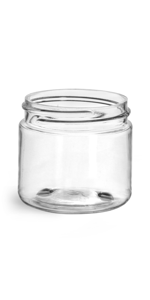 2 oz Clear PET Straight Sided Jars (Bulk), Caps Not Included
