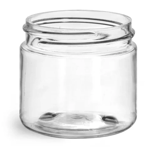 2 oz Clear PET Straight Sided Jars (Bulk), Caps Not Included