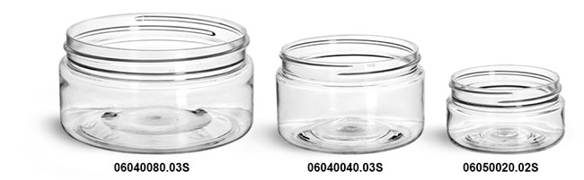 Plastic Jars, Clear PET Heavy Wall Jars (Bulk) Caps Not Included