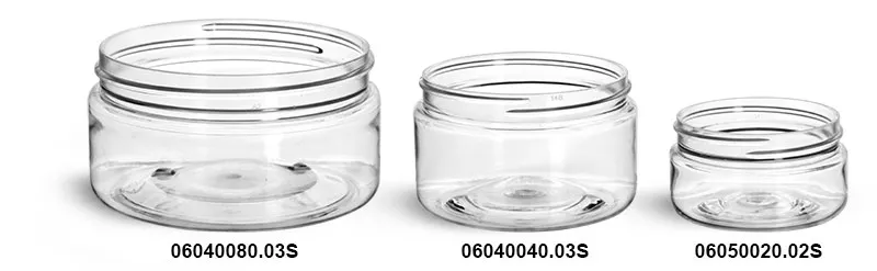 6oz Clear PS Plastic Straight Sided Jars (Short) - Clear 70-400