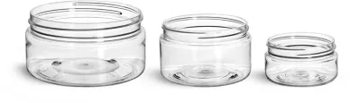 Clear PET Heavy Wall Jars (Bulk), Caps Not Included