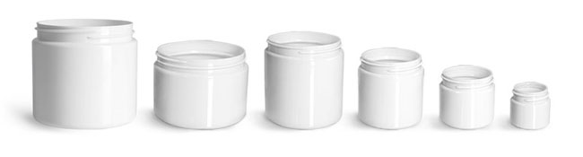 Plastic Jars, White PET Straight Sided Jars (Bulk) Caps Not Included