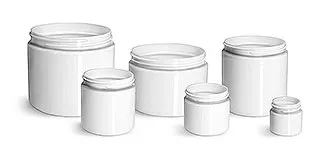 Plastic Jars, White PET Straight Sided Jars (Bulk) Caps Not Included