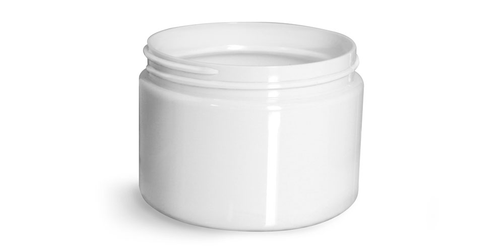 SKS Bottle & Packaging 12 oz Plastic Jars, White PET Straight Sided