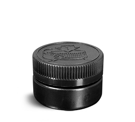 HDPE Plastic Jars, Black Low Profile Jars w/ Black F217 Lined Child Resistant Caps