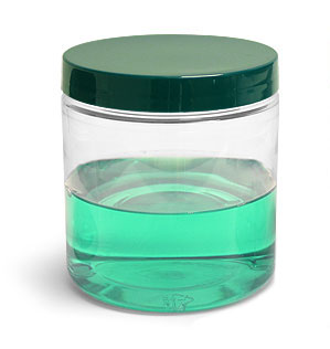Clear PET with Green Smooth Plastic Unlined Caps