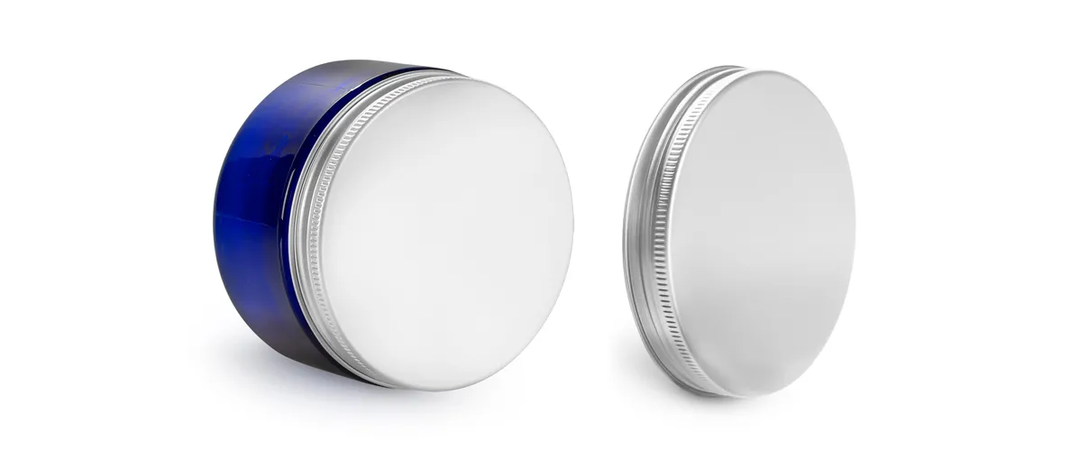 4 oz Blue PET Heavy Wall Jars w/ Aluminum Lined Caps