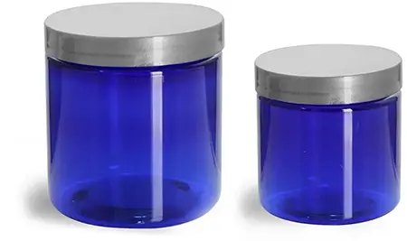 Single Wall Blue Plastic Jars