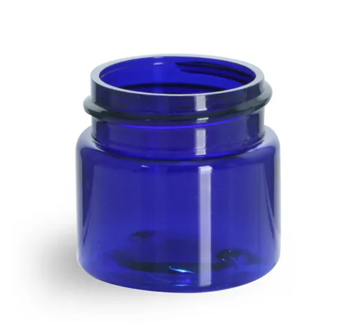 1/2 oz Blue PET Straight Sided Jars (Bulk), Caps Not Included