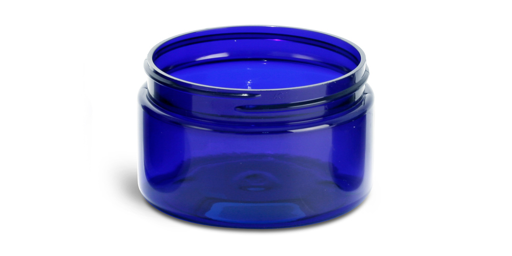 4 oz Blue PET Heavy Wall Jars (Bulk), Caps Not Included