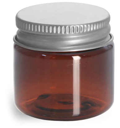 1 oz Amber PET Jars w/ Lined Aluminum Caps