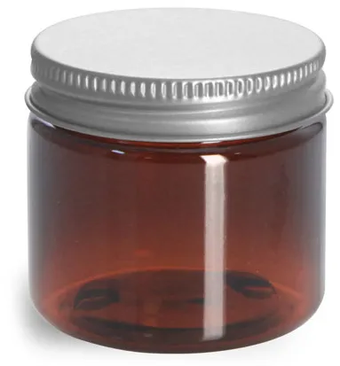 2 oz Amber PET Jars w/ Lined Aluminum Caps