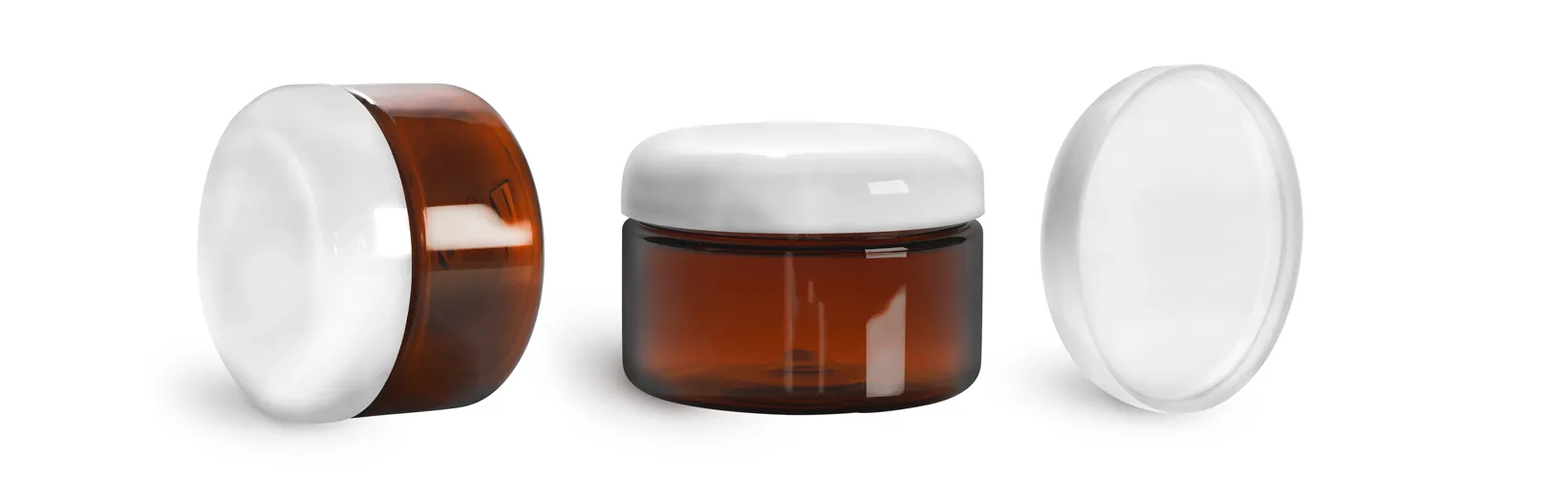 KIMBLE® Amber Glass Straight-Sided Jars, Convenience Packs (Caps Attached),  with PTFE-Faced LDPE Foam, 125 mL