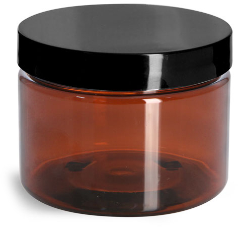 2 oz PET Plastic  Amber Jars Travel Size Containers w /Cap U-Pick Qty Lot 