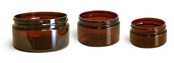 Amber PET Heavy Wall Jars (Bulk), Caps Not Included