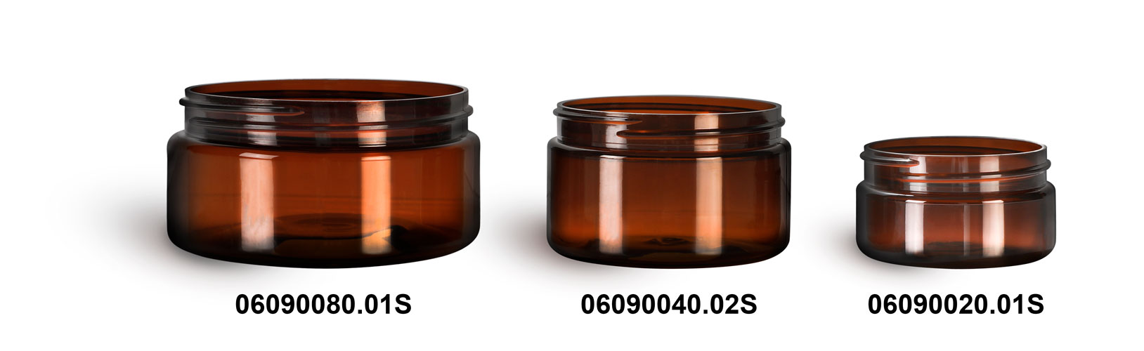 Plastic Jars, Amber PET Heavy Wall Jars (Bulk), Caps Not Included
