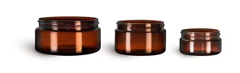 Amber PET Heavy Wall Jars (Bulk), Caps Not Included