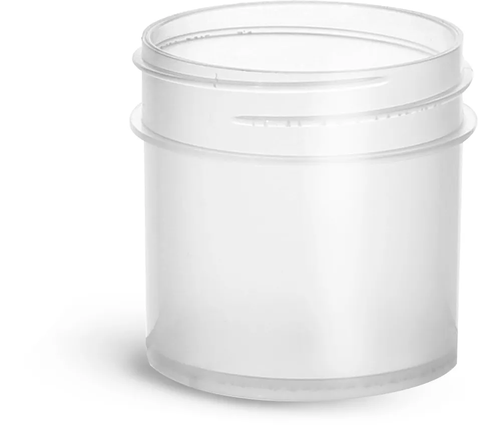 1 oz Natural Polypropylene Jars (Bulk), Caps Not Included