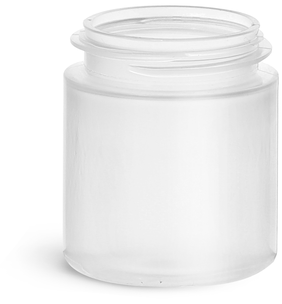 2.25 oz Plastic Jars, Natural Polypropylene Jars (Bulk), Caps Not Included