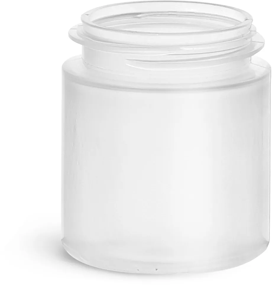 2 oz Natural Polypropylene Jars (Bulk), Caps Not Included